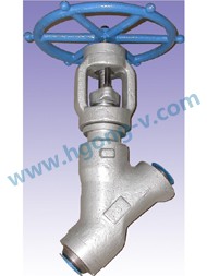 API/DIN stainless steel Y type forged globe valve